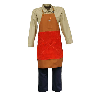 W36BP - Welder's Wear® Clothing Bib Apron with Belly Patch