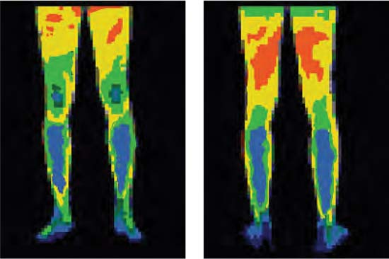 Heat map of COOLWORKS® Pants - Front and Rear views